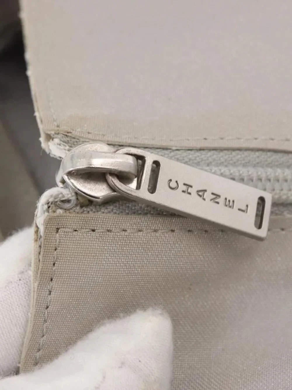 CHANEL Tote Bag Canvas Gray Silver CC Auth BA12334